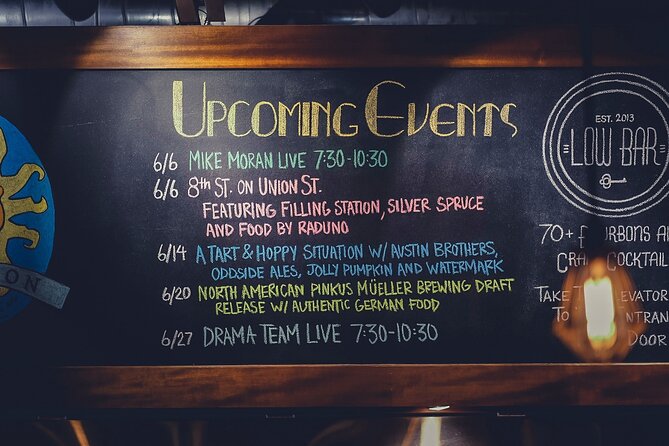 NON BUS MOVIE STARS Traverse City Brewery And Distillery Tour - The Workshop Brewing Company: the broadest drinks menu