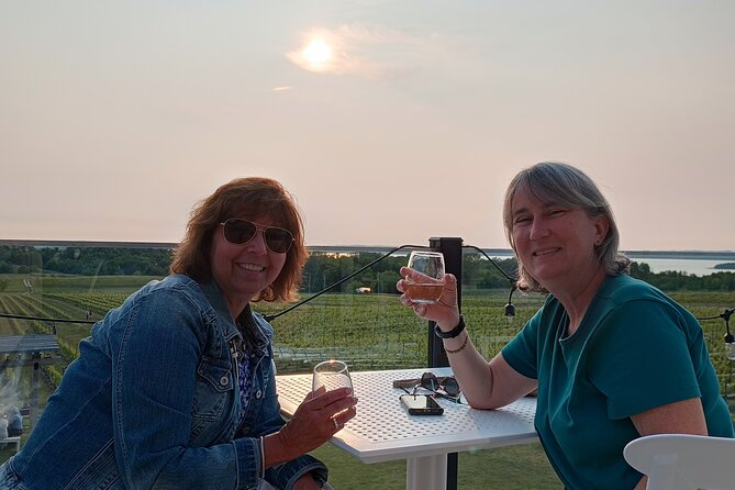 NON BUS Traverse City Old Mission Sunset Wine & Distillery Tour - Hawthorne Vineyards and the two-bay view